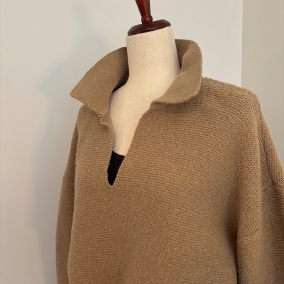 Oak + Fort Camel High Neck Cropped Sweater - Picture 4 of 7
